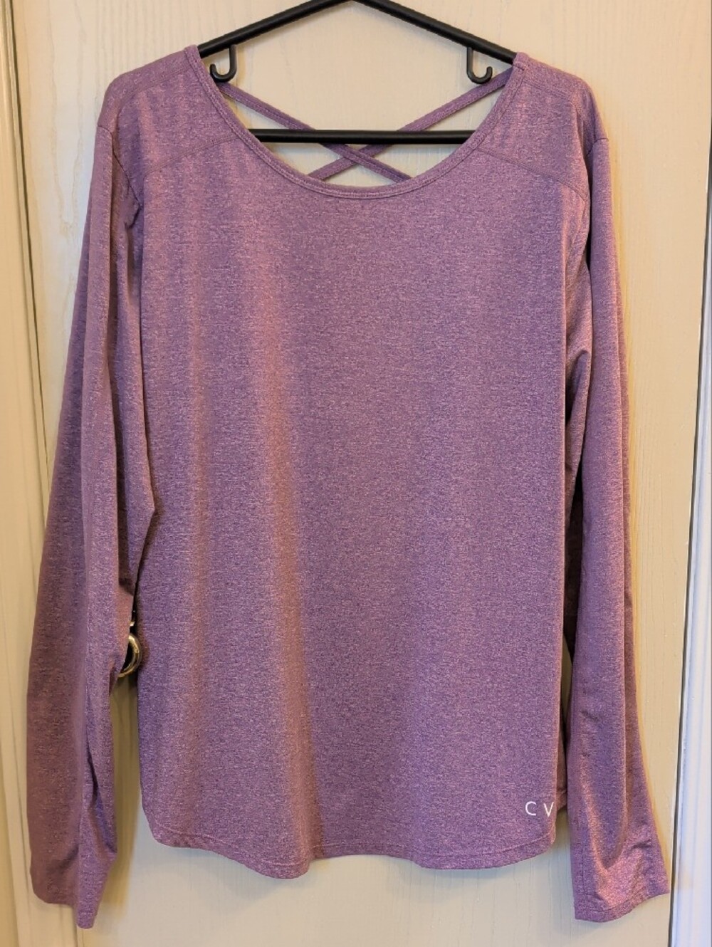 CVG Long Sleeve Crossback Top – Women’s XXL | Lavender Activewear Yoga Top